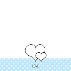 Love heart icon. Couple romantic sign.