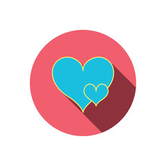 Love hearts icon. Lovers sign.
