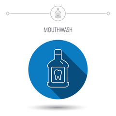 Mouthwash icon. Oral antibacterial liquid sign.