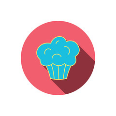 Muffin icon. Cupcake dessert sign.