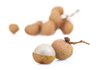 Longan fruit on a white background