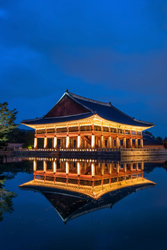 Gyeongbokgung Palace at night in seoul,Korea.