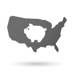 Fototapeta premium USA map icon with a pig