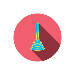 Plunger icon. Toilet cleaning tool sign.