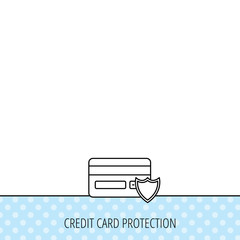 Protection credit card icon. Shopping sign.