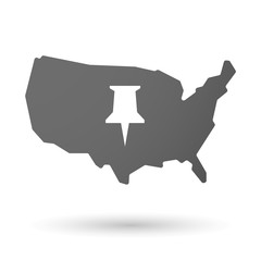 USA map icon with a push pin