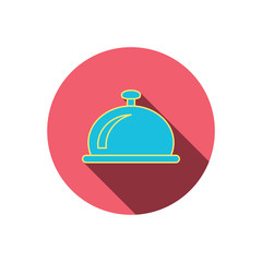 Reception bell icon. Hotel service sign.