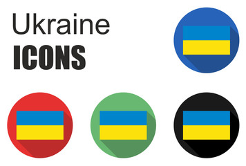 set ukraine flat icons