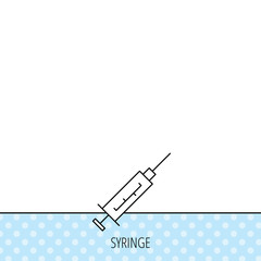 Syringe icon. Injection or vaccine instrument.