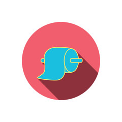 Toilet paper icon. WC hygiene sign.