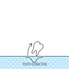 Tooth extraction icon. Dental paradontosis sign.