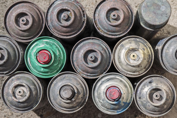 Old Rusty Spray Cans