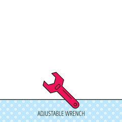 Wrench key icon. Repair tool sign.