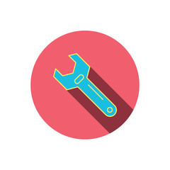 Wrench key icon. Repair tool sign.