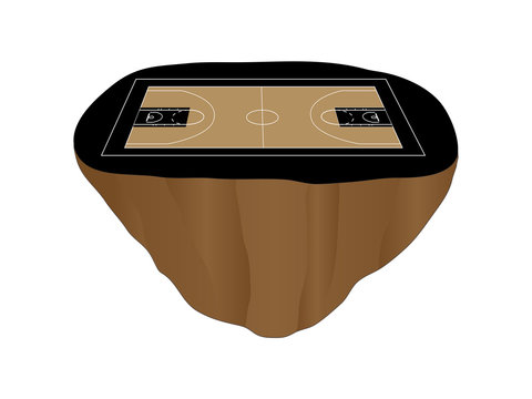 recommend clip art: Black Basketball Court Floating Island