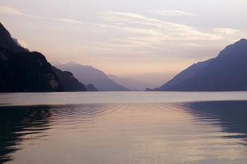 swiss lake sunset