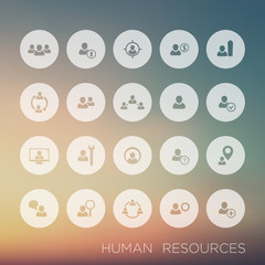 Personnel management, human resources, HR, round icons, vector illustration, eps10, easy to edit
