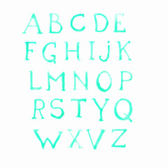 Green watercolor print environmentally friendly bright juicy