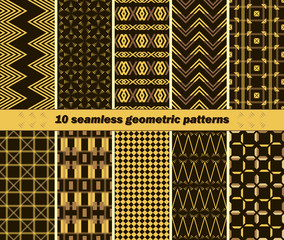10 seamless abstract elegant geometric patterns