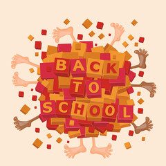 Back to School card. Happy children concept
