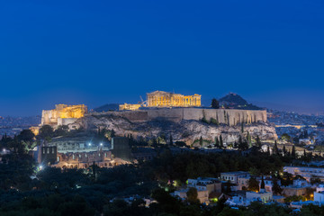 Parthenon and Herodium construction in Acropolis Hill in Athens