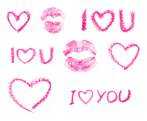 Lipstick drawings set