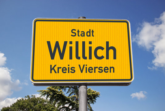 Ortsschild Stadt Willich
Kreis Viersen