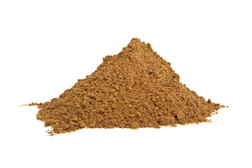 Cinnamon powder isolated on a white background