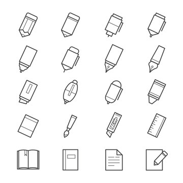 Drawing and Writing Painting Tools Icons