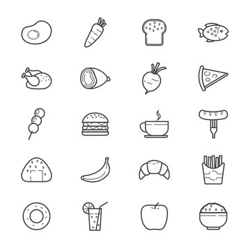 Food and Drink Icons Line