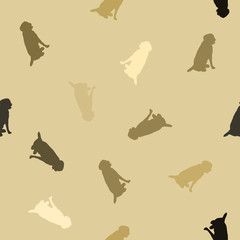 Cute image seamless pastel pattern with dogs (Labrador)