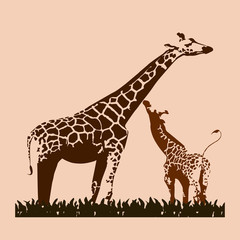 Cute image seamless pastel pattern with giraffe