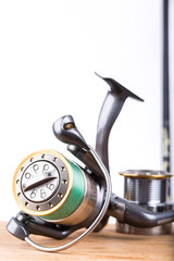 Fototapeta premium fishing rod and reel with line