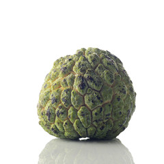 Ripened Custard Apple On White Background Shot in Studio.