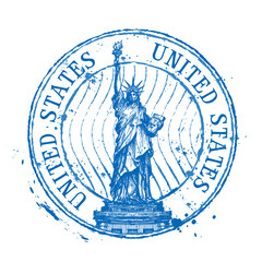 USA vector logo design template. Shabby stamp or United States © ~ Bitter ~