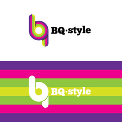 Vector modern abstract logo. B and Q letters logotype with