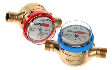 cold and hot water meters