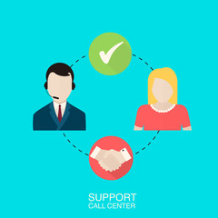 Support call center vector illustration.