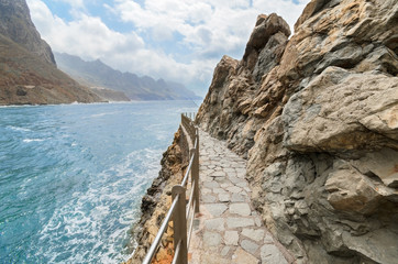 Roque de las Bodegas in Taganana coastline, Tenerife, Canary Island Spain.