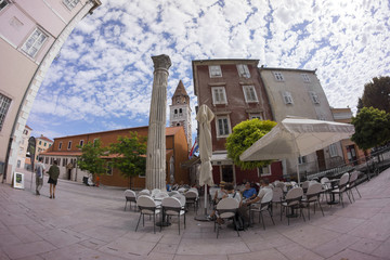 Street view of Zadar at summer day