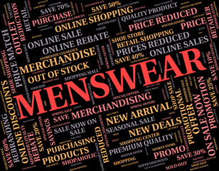 Menswear Word Represents Mans Men's And Person
