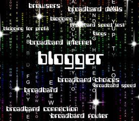 Blogger Word Represents Websites Web And Website