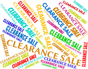 Clearance Sale Represents Offer Words And Save