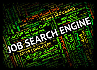 Job Search Engine Indicates Gathering Data And Analysis