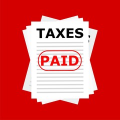 Taxes icon red background