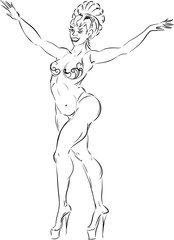sketch of a naked woman