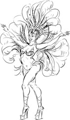 sketch of samba dancer