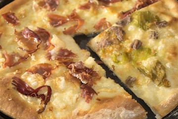 variety of homemade pizza