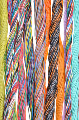 Multicolored telecommunication and computer cables