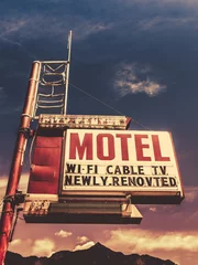 Fotobehang Retro vintage motelbord © Mr Doomits